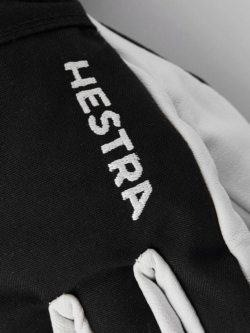 Hestra Army Leather Heli Kids Ski Gloves - Black (30560 100) | Warm & Durable Winter Gloves for Kids | Perfect for Skiing, Snowboarding & Outdoor Winter Activities