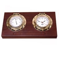 Weems & Plath Porthole Collection Nautical Desk Set - Vintage Brass & Glass Office Decor for Home & Office - Perfect for Nautical Theme Rooms, Maritime Offices & Coastal Decor