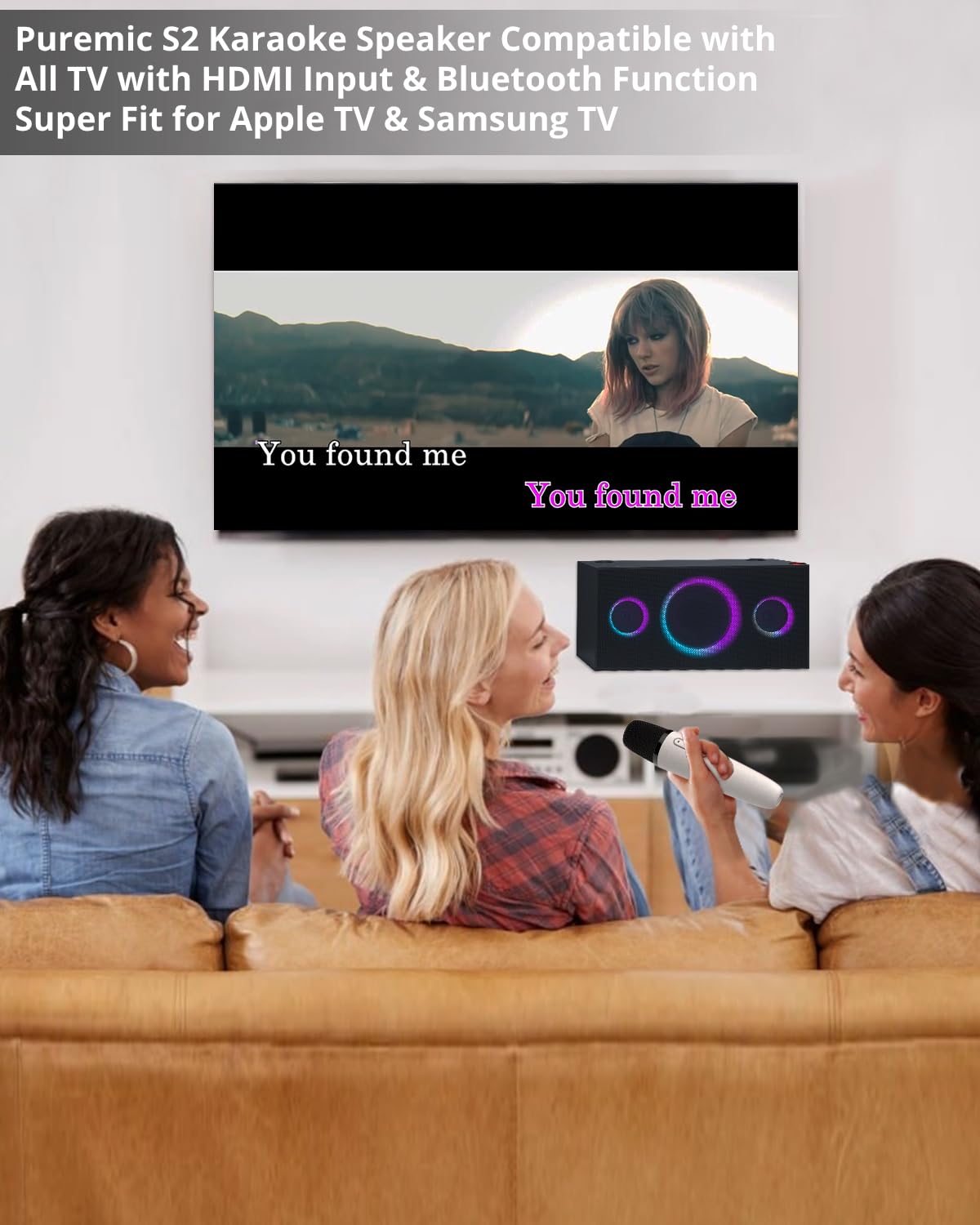 Professional Karaoke Machine for Adults with 2 UHF Wireless Bluetooth Microphones - Echo, Treble & Bass Control - Compatible with Apple TV & Samsung TV - Perfect for Home Parties, Family Gatherings & Entertainment