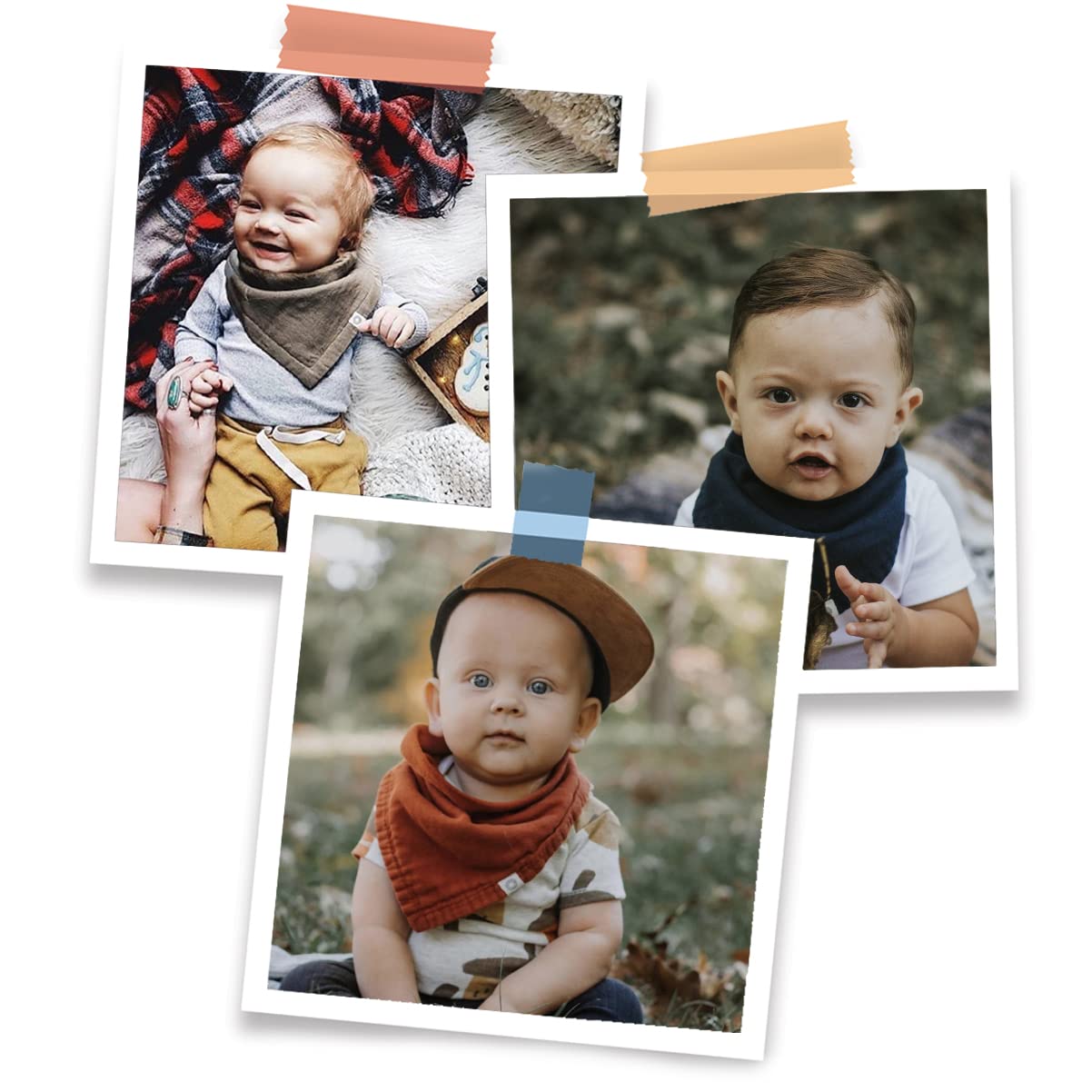 Premium Organic Baby Bandana Bibs - Soft 100% Cotton for Feeding & Play