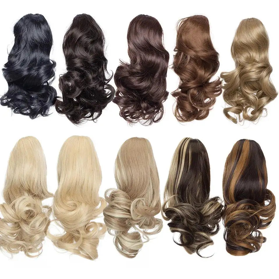 Short Wavy Synthetic Ponytail Hair Extension Clip - Natural Looking Hairpiece for Women, Perfect for Parties, Weddings & Everyday Styling
