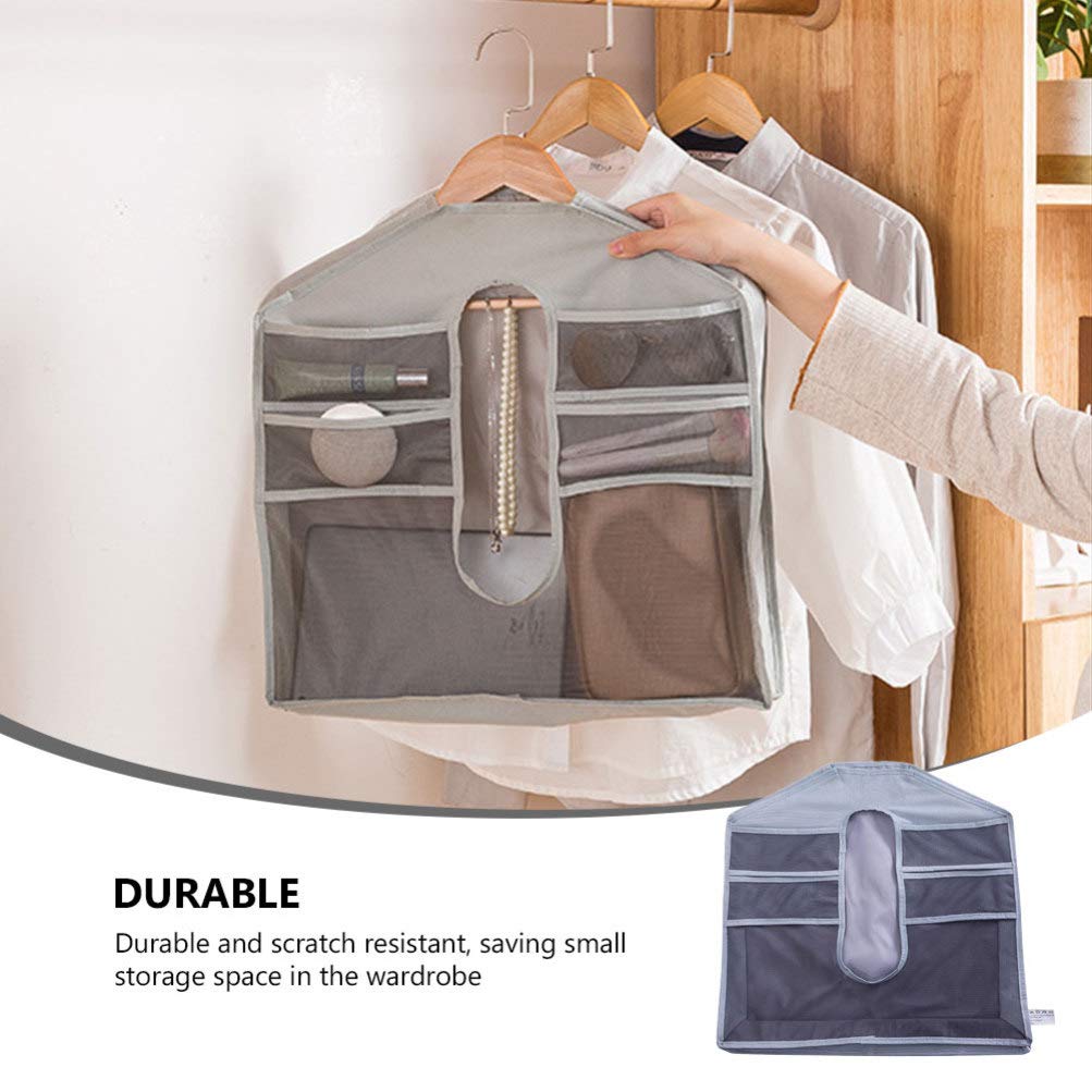 Cabilock 1pc Hanging Closet Organizer - Wardrobe Storage Bag for Purses, Handbags & Clothes - Mesh Polyester Hanging Shelf for Closet, Dorm & Bedroom - Space Saving Storage Solution for Students & Home Organization