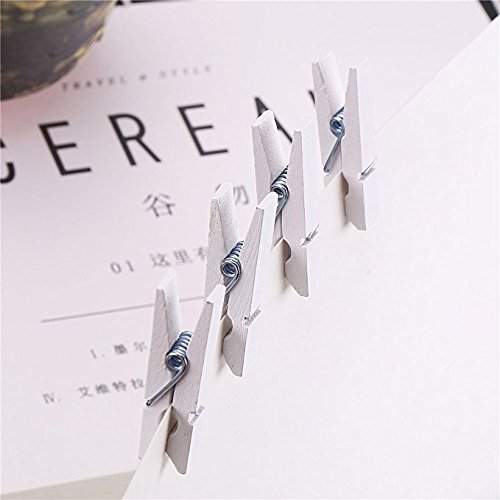 100-Pack Mini White Wooden Clips - Multipurpose Utility Clips for Photos, Crafts, Office & Home Organization - Ideal for DIY Projects, Scrapbooking, Bulletin Boards & Hanging Decorations