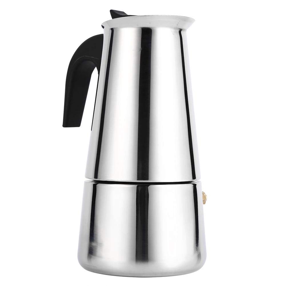 Premium Stainless Steel Stovetop Espresso Maker - 300ml/10oz Moka Pot for Classic Italian Coffee | Perfect for Gas & Electric Stoves | Ideal for Home, Office & Camping Use