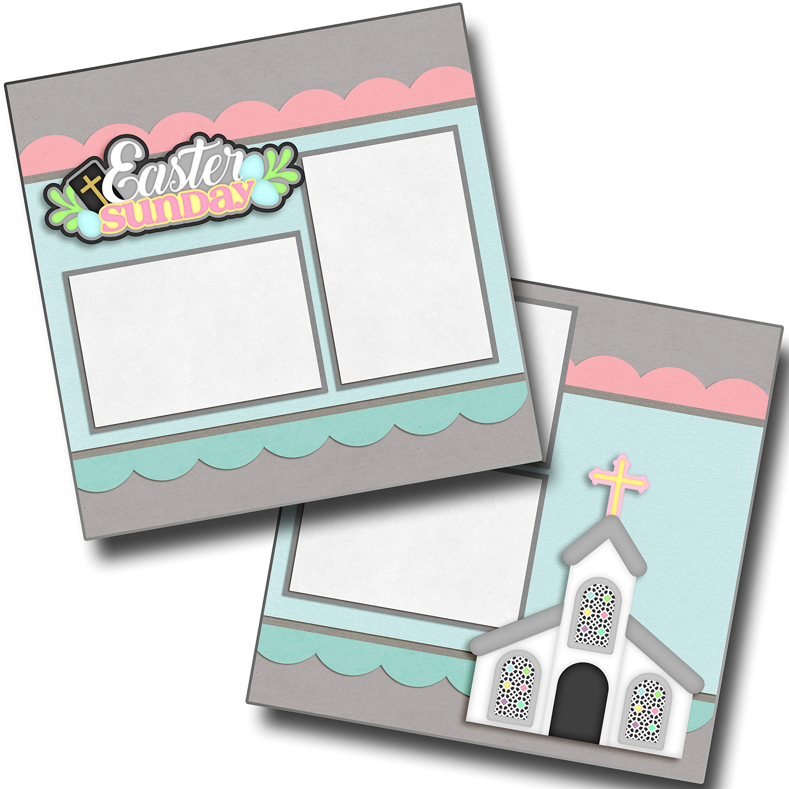 Easter Sunday Scrapbook Pages - Premade EZ Layout 4774 for DIY Easter Crafts, Holiday Memory Books & Spring Photo Albums