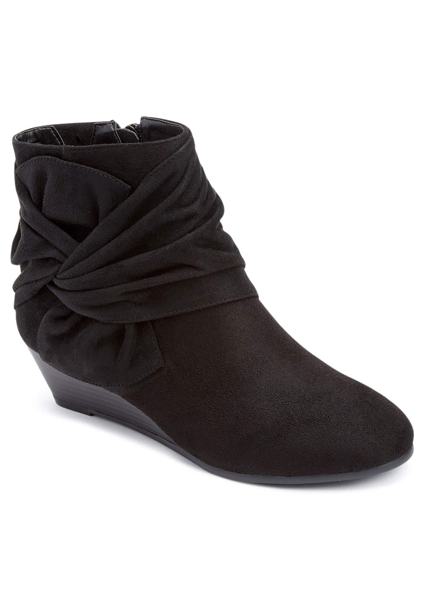 Comfortview Women's Wide Width The Inez Bootie - Comfortable Ankle Boots for Wide Feet | Perfect for Work, Office & Casual Outfits
