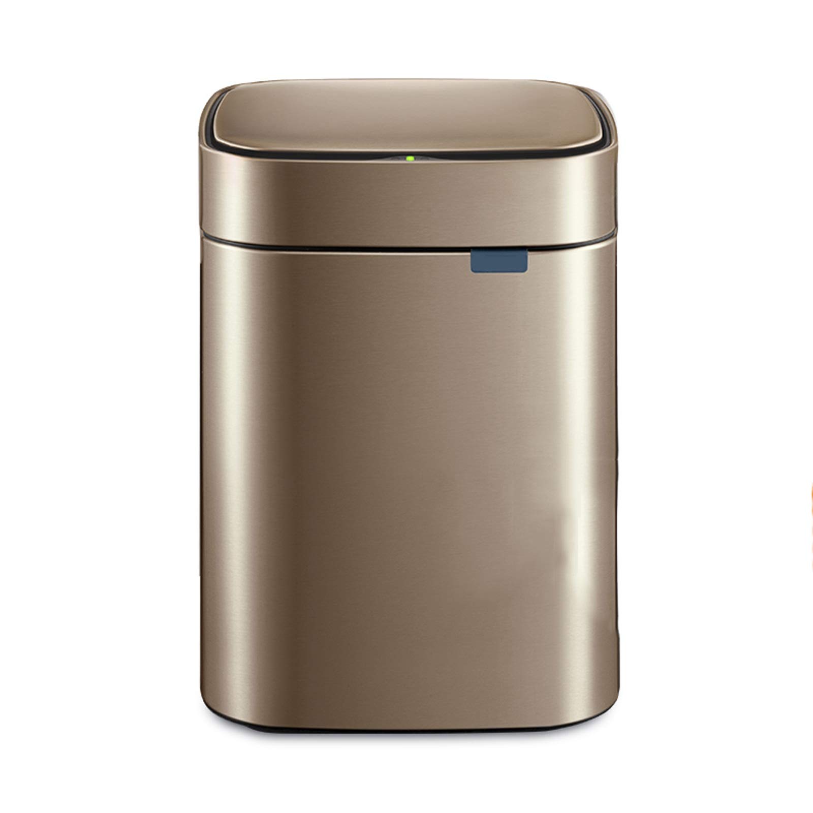 Automatic Induction Stainless Steel Trash Can with Soft Close Lid - 8L Capacity, Gold - Square Household Bedroom Living Room Kitchen Bin for Home, Office & Bathroom Use