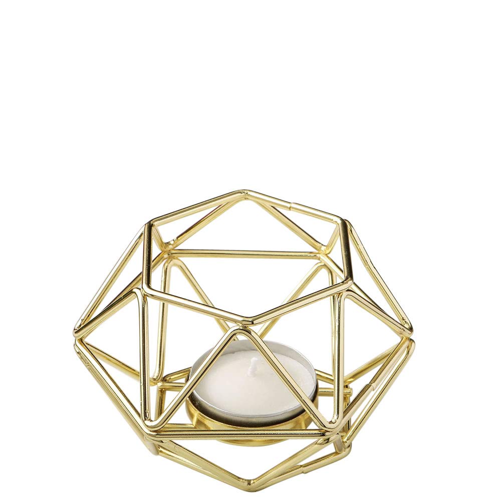 Gold Hexagon Geometric Tea Light Candle Holders - Set of 50 for Wedding, Baby Shower & Bridal Party Favors - Perfect for Table Decorations, Centerpieces and Romantic Ambiance