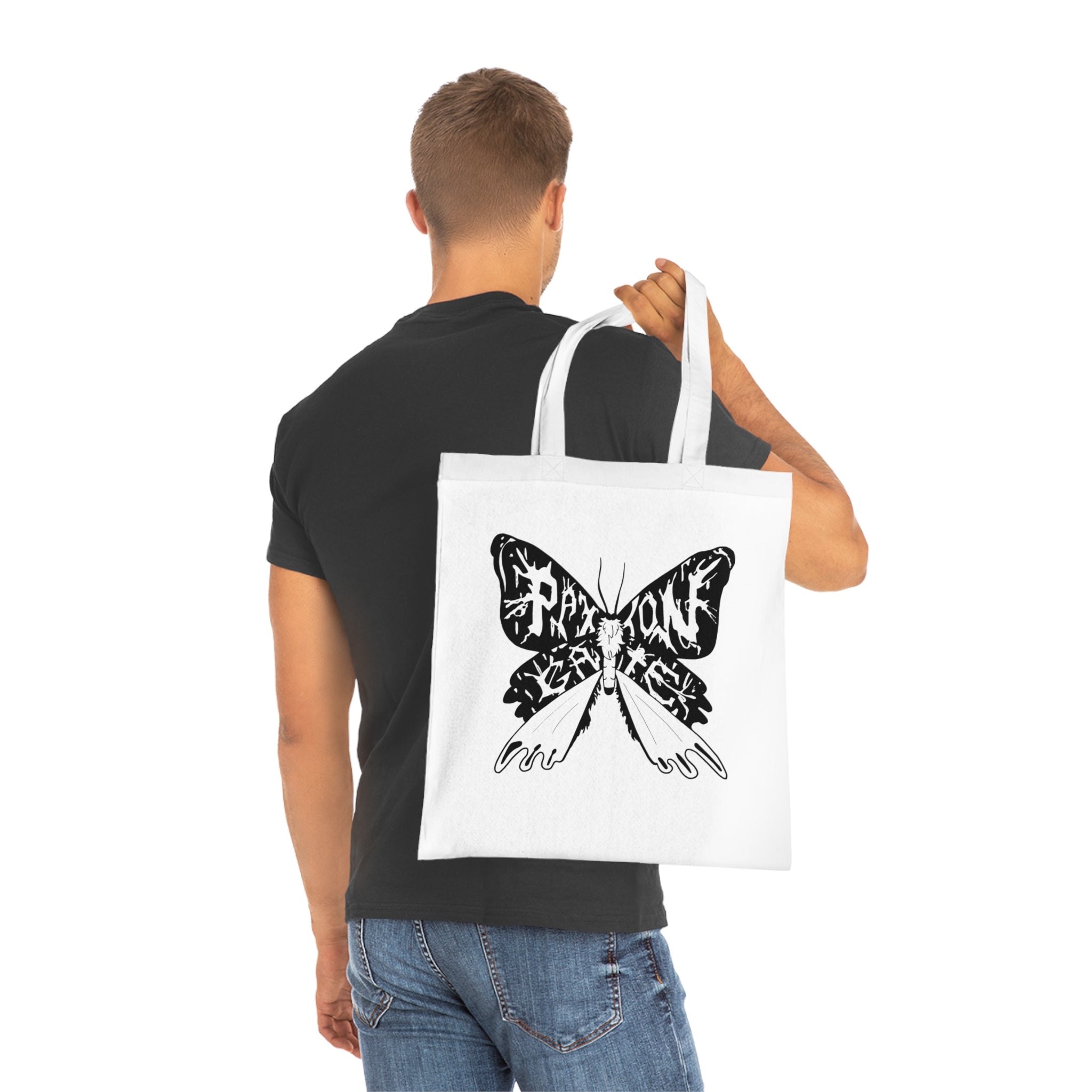 Premium Cotton Moth Tote Bag - Eco-Friendly Reusable Shopping Bag for Women & Men - Perfect for Groceries, Beach, Work & Travel