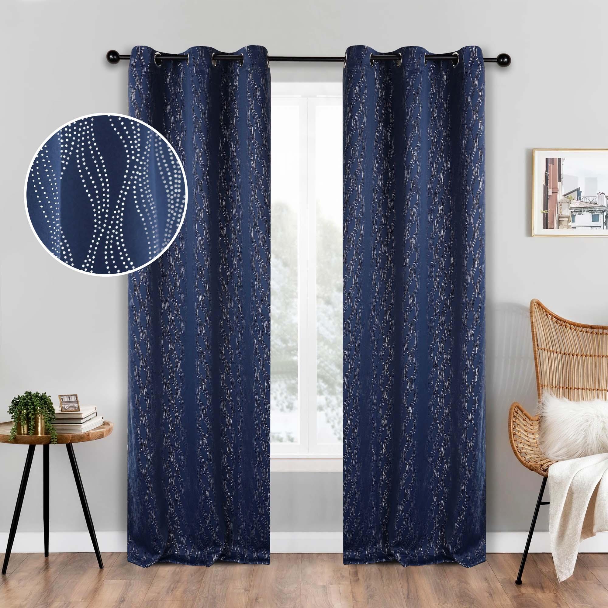 Zuri Textured Washable Blackout Curtains for Bedroom - Thermal Insulated Room Darkening Window Drapes (Set of 2 Panels) - Perfect for Nursery, Home Theater & Light Sleepers