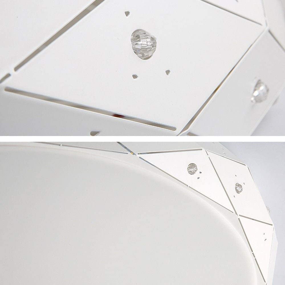 Modern Flush Mount Ceiling Light with Crystal Accents - Dimmable LED Close-to-Ceiling Fixture for Bedroom, Hallway, Office - Elegant Metal Hanging Lighting for Home & Commercial Spaces
