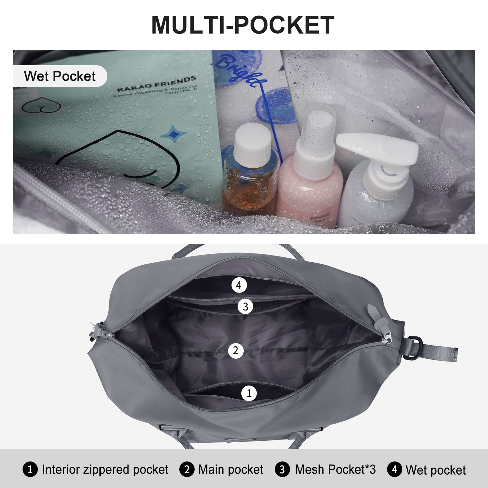 **Durable Travel Duffel Bag for Women - Waterproof Sports Tote & Gym Bag, Lightweight Shoulder Weekender Overnight Bag - Perfect for Workouts, Travel, and Weekend Getaways**