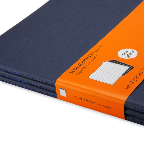 Premium Moleskine Ruled Cahier Journal Set - 3 Pack with Durable Cardboard Cover for Note Taking, Sketching & Daily Planning | Perfect for Students, Artists & Professionals