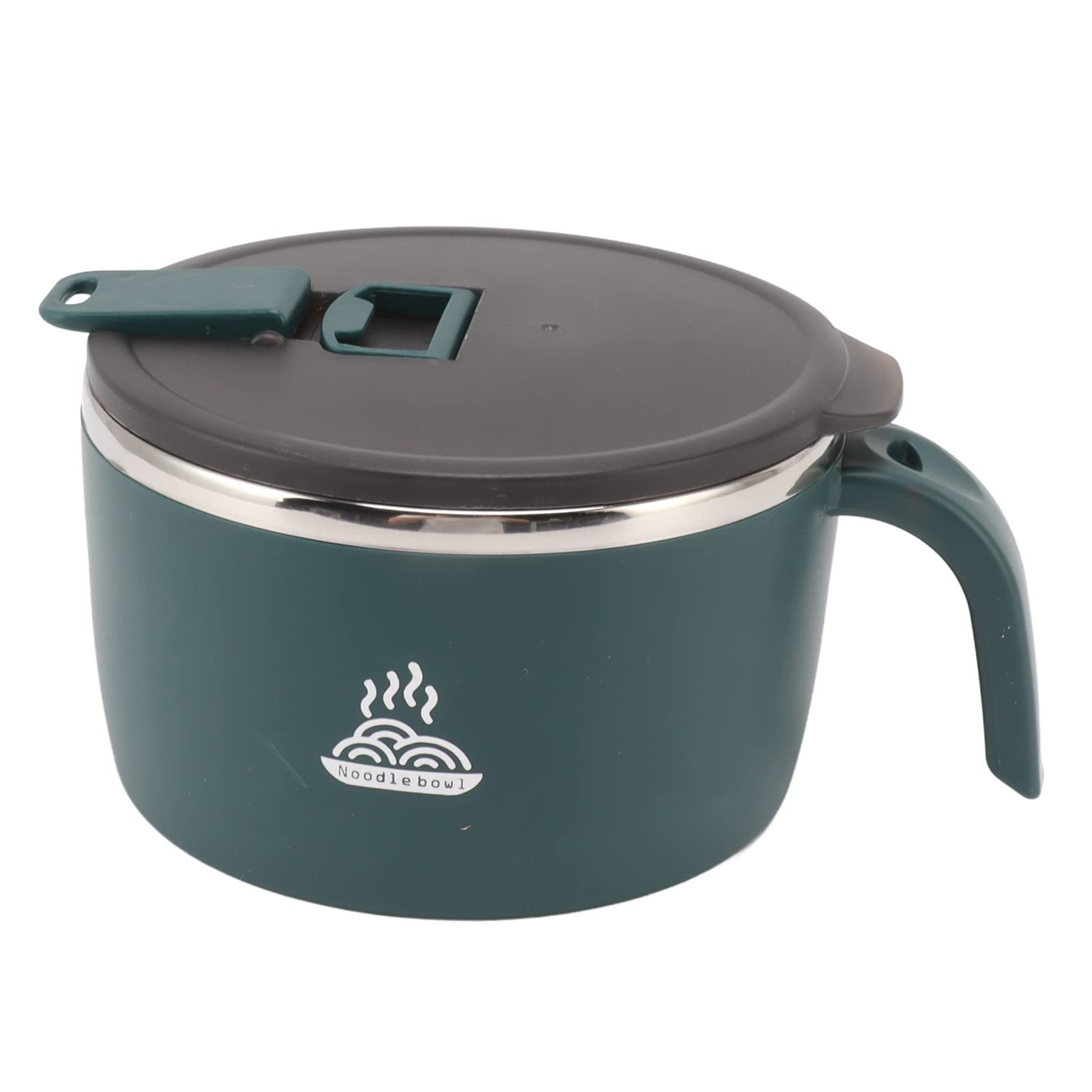 Stainless Steel Instant Noodles Bowl with Lid - 900ML Double Layer Thermal Soup Bowl, Insulated Lunch Box for Cooking & Storing Food - Perfect for Home, Kitchen, Office & Camping (Green)