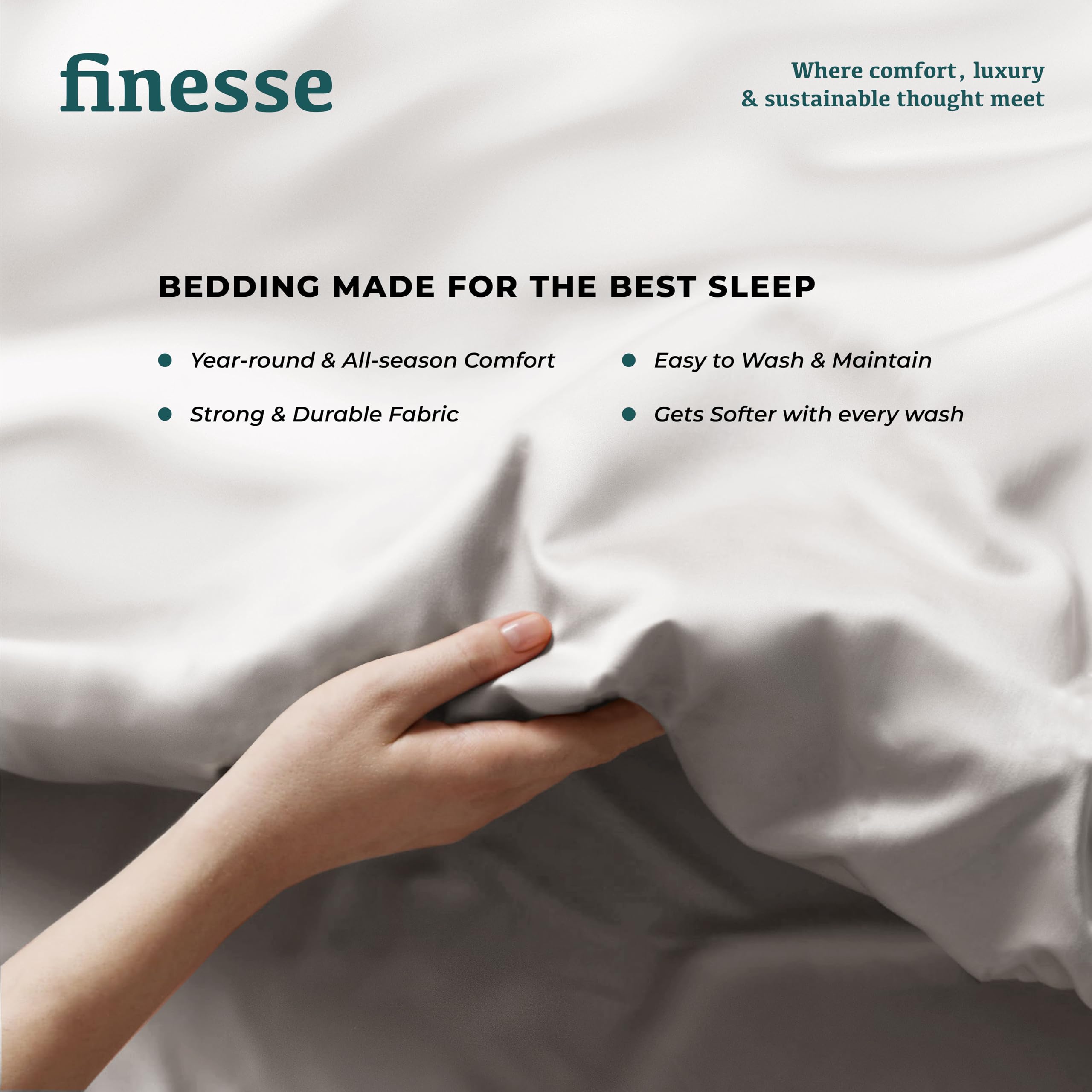 100% Tencel Lyocell Queen Sheet Set - 4 Piece Cooling Breathable Bed Sheets with 16