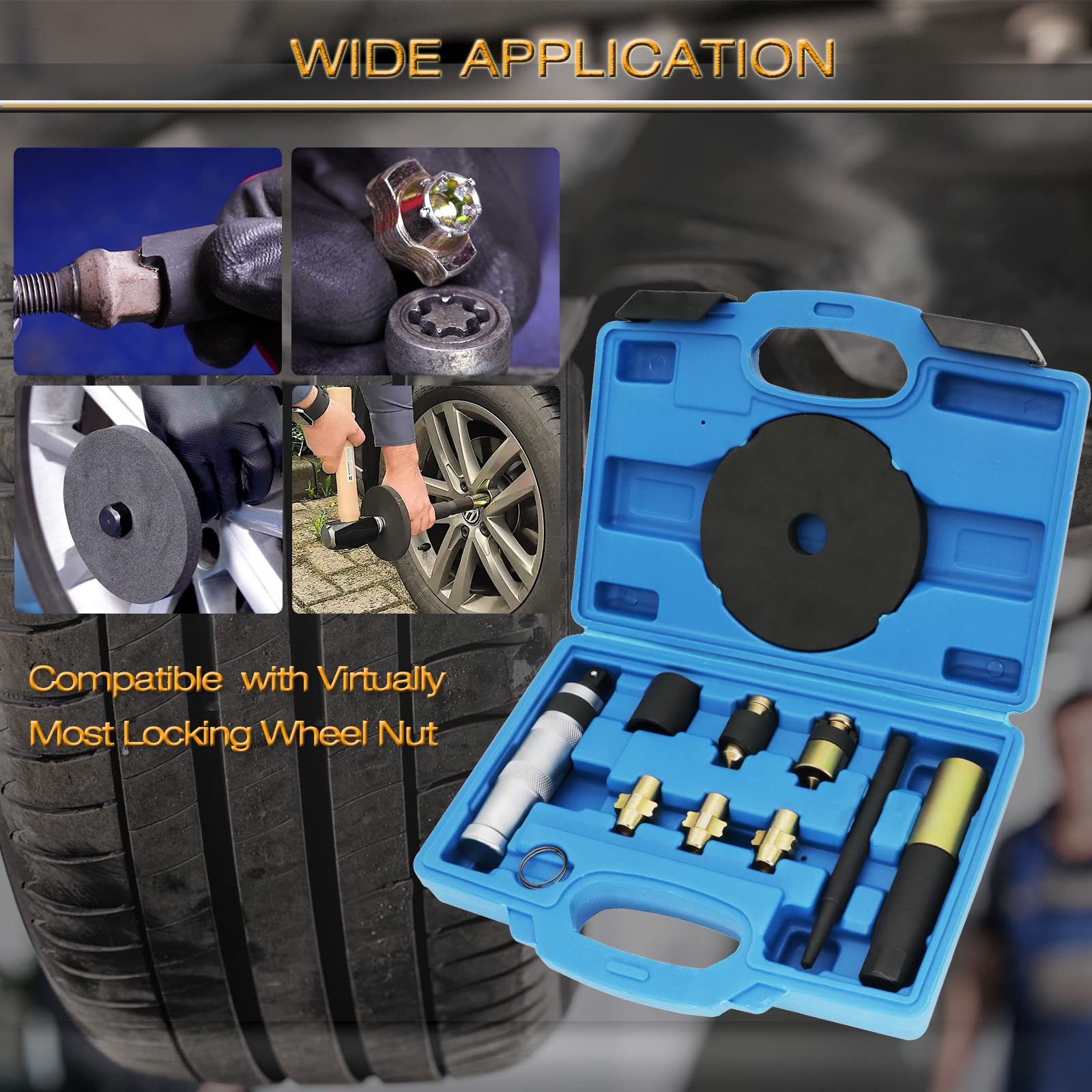 Wheel Lock Removal Kit - Universal Locking Wheel Nut Key & Remover Set for Most Vehicles - Perfect for Flat Tire Repair and Emergency Roadside Assistance