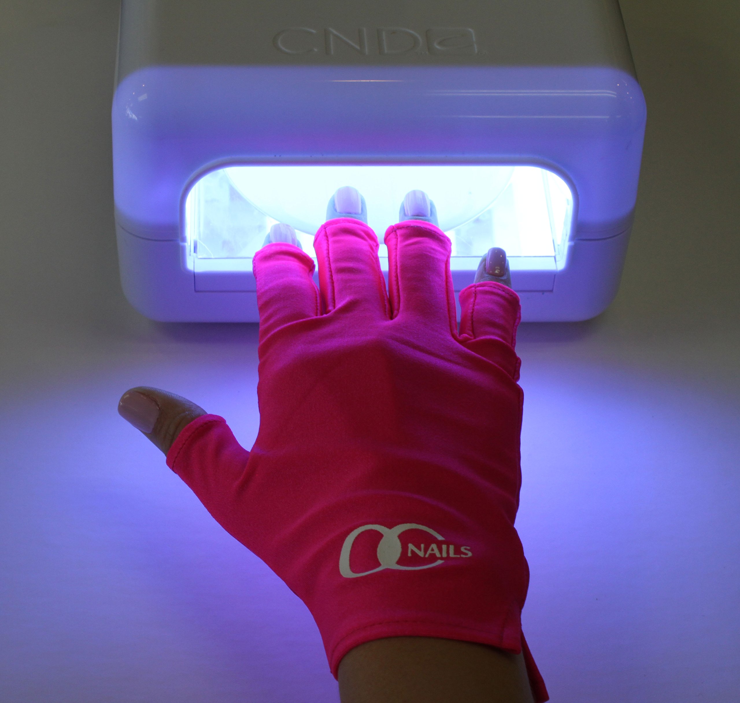 UV/LED Lamp Protective Gloves for Gel Manicures - Hot Pink Sunscreen Gloves to Prevent Hand Darkening - Perfect for Nail Salons & At-Home Nail Care