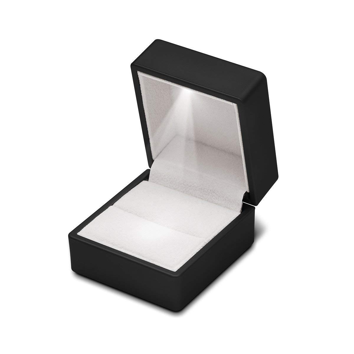 Luxury Black Square LED Ring Box for Engagement Wedding Proposal - Jewelry Display Organizer Gift Box with Soft Lighting - Perfect for Romantic Proposals, Anniversary Gifts & Jewelry Storage