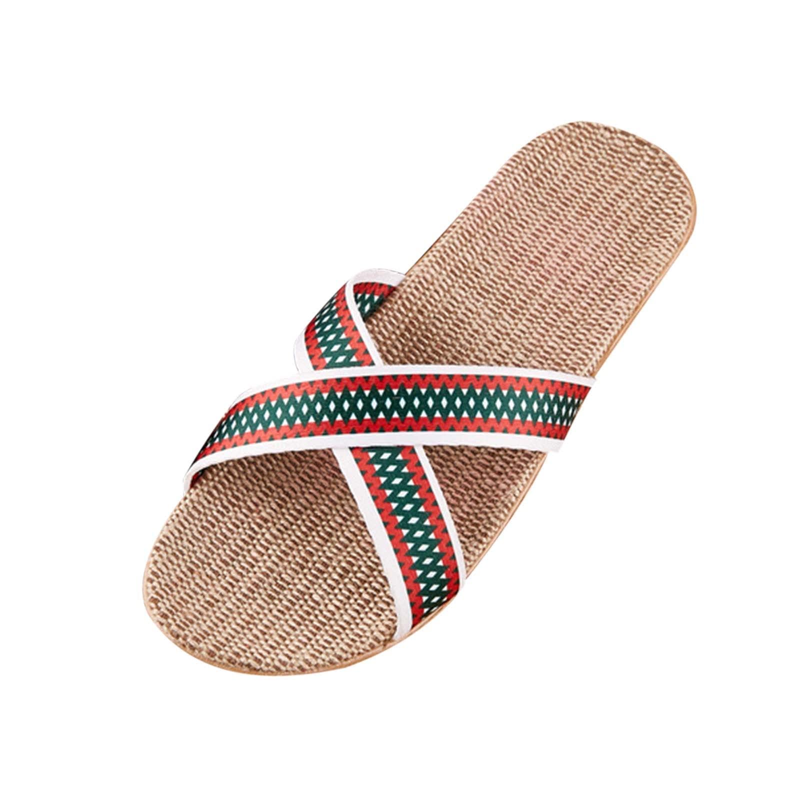Bohemian Beach Slip-On Shoes for Women - Breathable Summer Slippers for Outdoors & Travel