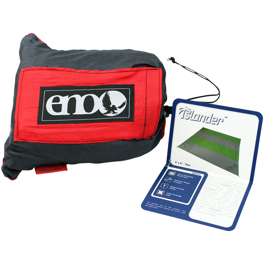 ENO Eagles Nest Outfitters Islander Travel Blanket - Lightweight & Compact Camping Blanket for Hiking, Beach, Picnics - Red/Charcoal - Perfect for Outdoor Adventures & Travel Accessories