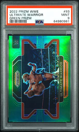 2022 Panini Prizm WWE Green Prizm Ultimate Warrior HOF PSA 9 Mint Trading Card - Perfect for Collectors & Wrestling Fans Display