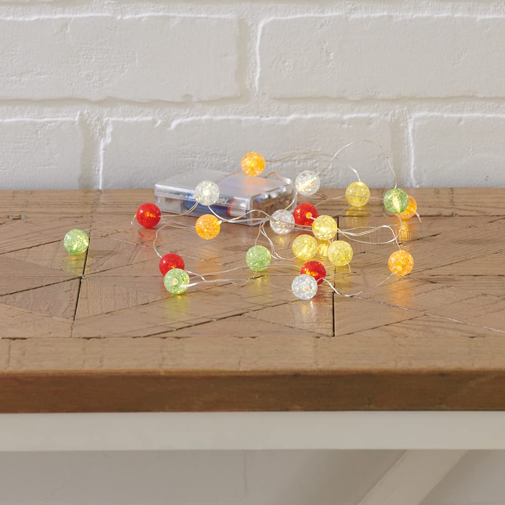 HomeMagic LED Crystal String Lights - 20 Multi-Colored Ball Lights for Bedroom, Party & Outdoor Decor - Waterproof Fairy Lights for Christmas, Wedding & Garden Decoration