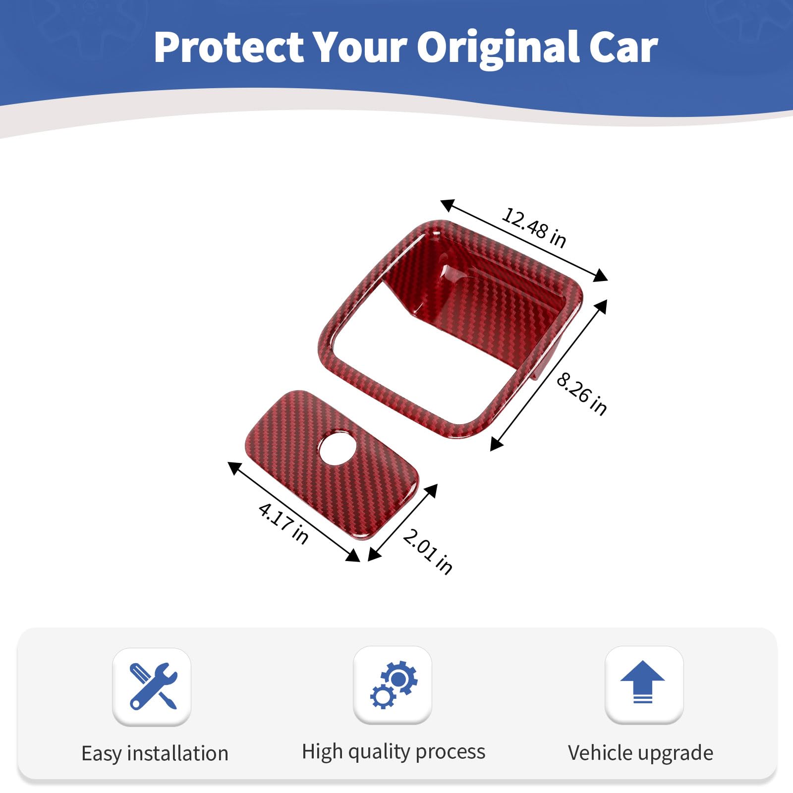 Jeep JL Glove Box Latch Handle Cover - Red Carbon Fiber Trim for Wrangler JL/JLU & Gladiator JT (2018-2024) | Interior Accessories Upgrade for Off-Road & Daily Driving