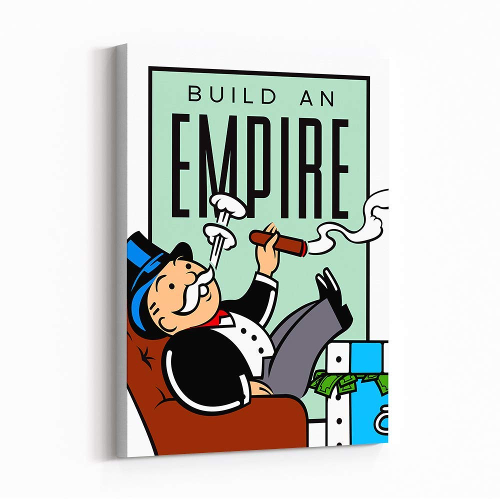 Inktuitive 'Build an Empire' Motivational Canvas Wall Art - 24x18 High Resolution Inspirational Home & Office Decor | Unframed Large Wall Art for Bedroom, Living Room & Workspace