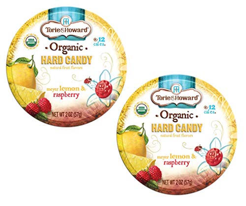 Organic Hard Candy Tin - All Natural Meyer Lemon & Raspberry Flavors, 2 Oz (Pack of 2) | Perfect for Gifts, Office Snacks & Travel Treats