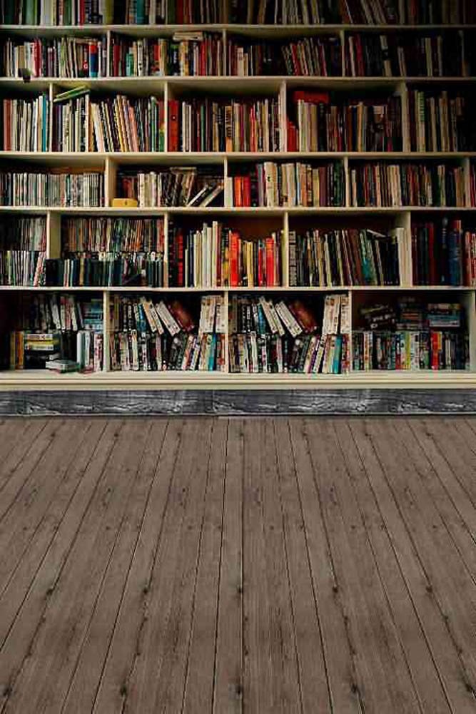 8' x 12' Bookshelf Wall Backdrop - High Resolution Computer Printed Scenic Background for Photography, Video Shoots, Zoom Meetings & Home Decor (ZJZ-410)