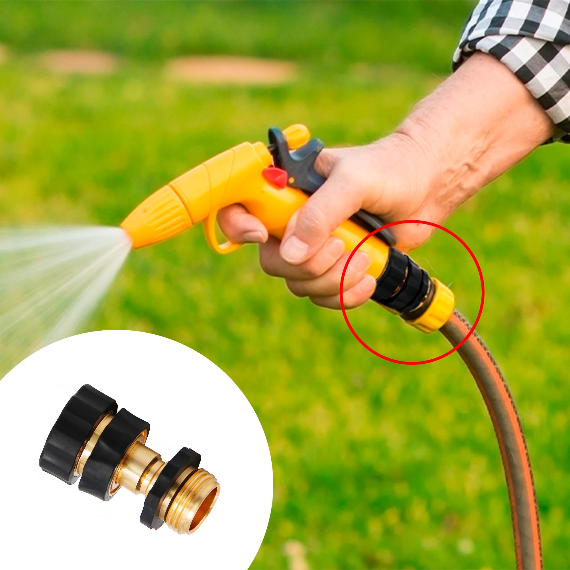 3/4 Inch Aluminum Garden Hose Quick Connect Fittings - Male & Female Water Quick Release Coupler Set of 4 - Perfect for Lawn, Garden, and Outdoor Watering Systems