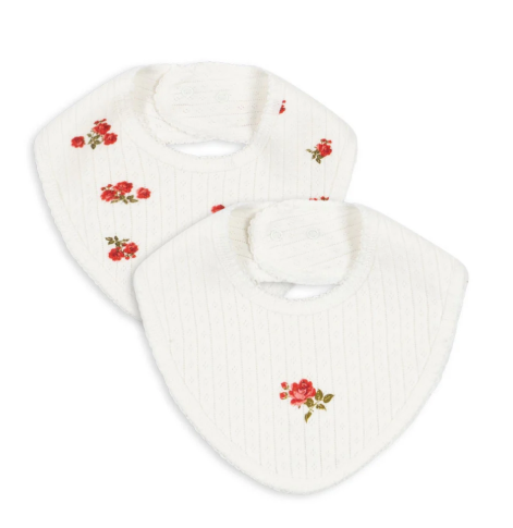 KONGES SLOJD Minnie 2-Pack Baby Bibs - Soft Organic Cotton Drool Bibs for Infants & Toddlers - Perfect for Feeding, Teething, and Messy Playtime