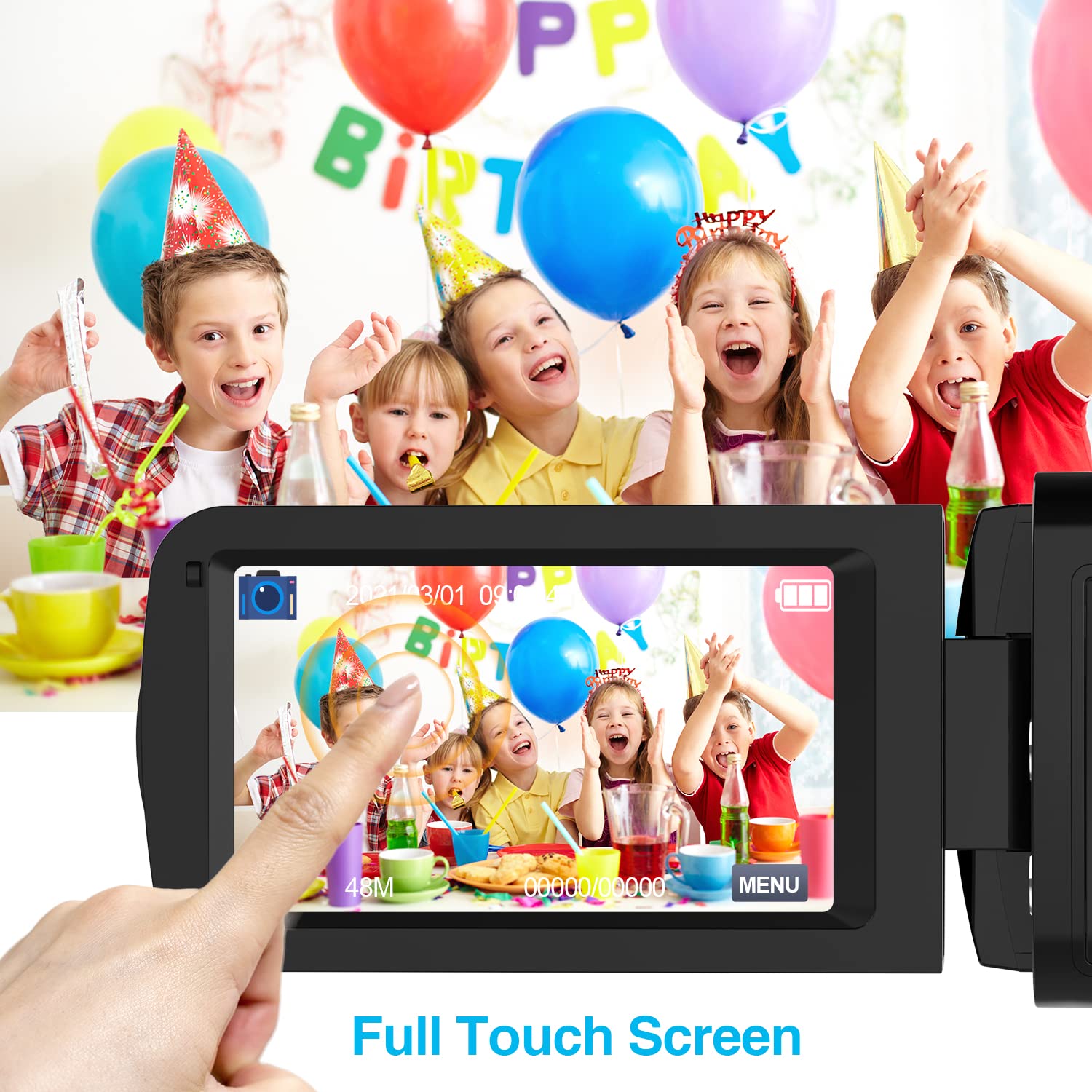 4K Video Camera with HD Microphone, WiFi Camcorder with IR Night Vision & 18X Digital Zoom - YouTube Vlogging Camera, Kids Video Recorder, Built-in Mic & Remote Control (Includes 2 Batteries) - Perfect for Travel, Family Events & Outdoor Adventures