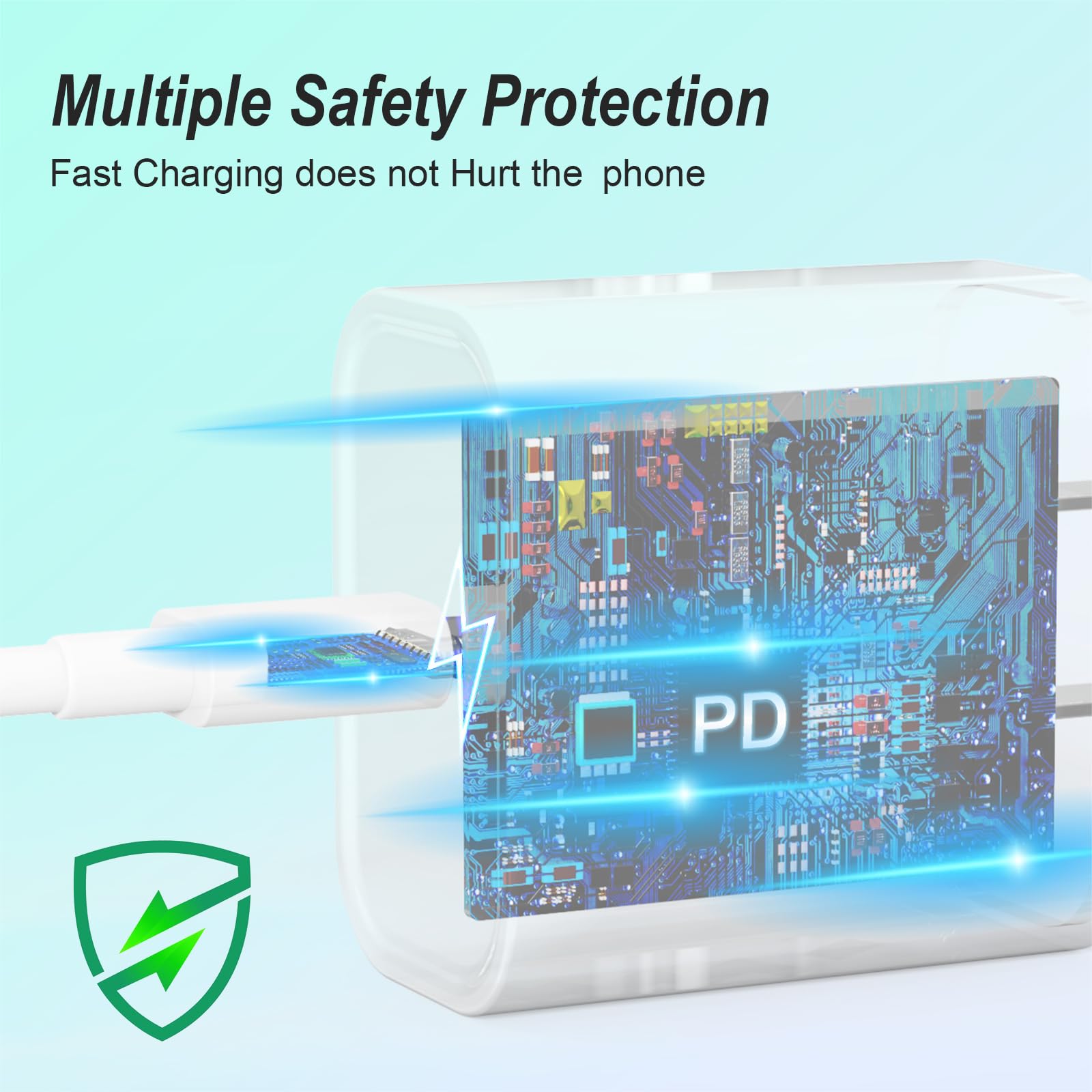 20W USB C Fast Charger 2-Pack with 6FT USB-C to C Cables - Compatible with iPhone 16/15 Series, iPad Pro/Air/Mini, Galaxy & AirPods Pro - Perfect for Home, Office & Travel Charging