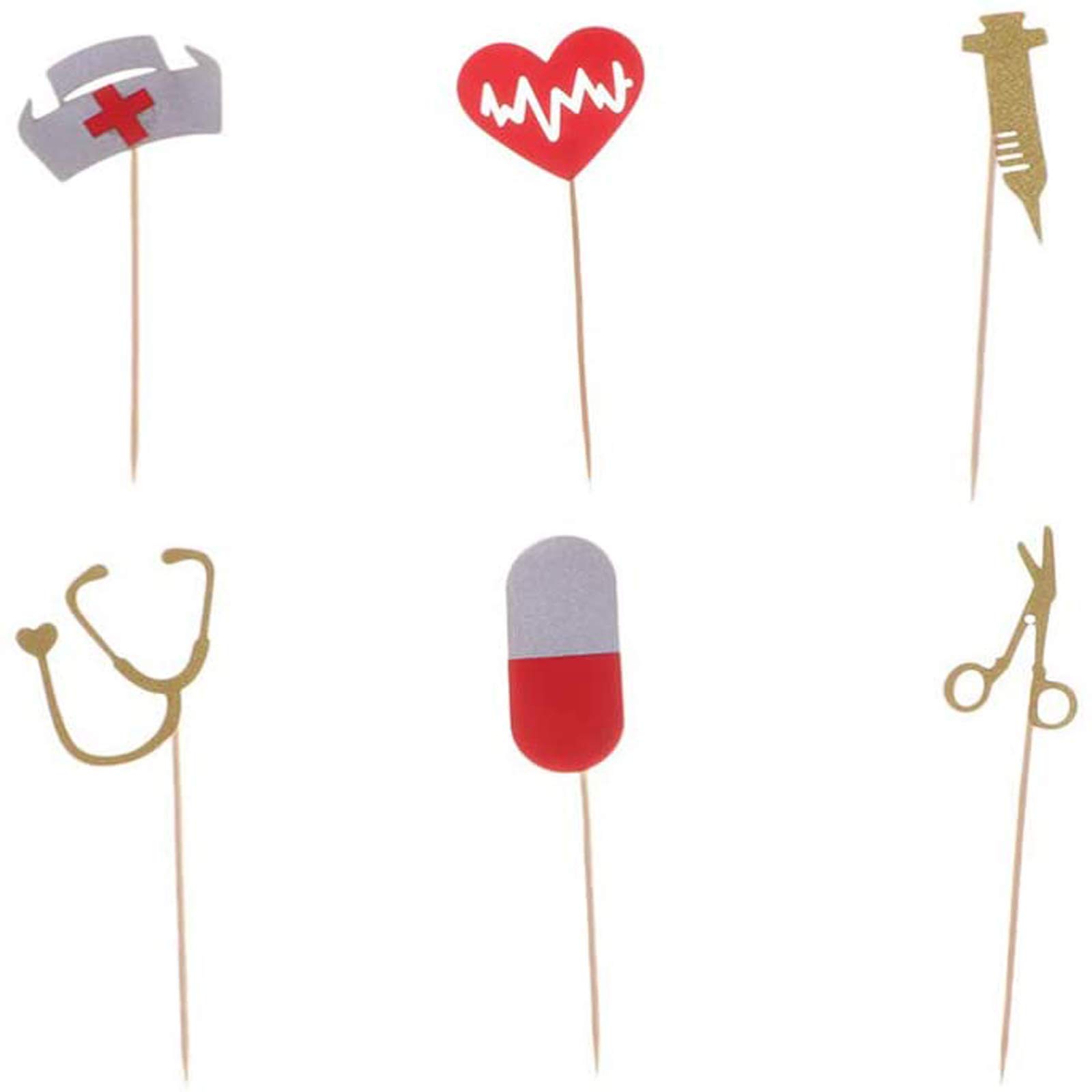 BinaryABC Nurse Cake Toppers & Cupcake Picks - 36Pcs Nursing Graduation Party Decorations for RN Graduation, Birthday & Retirement Celebrations - Perfect for Cake Decorating & Dessert Displays