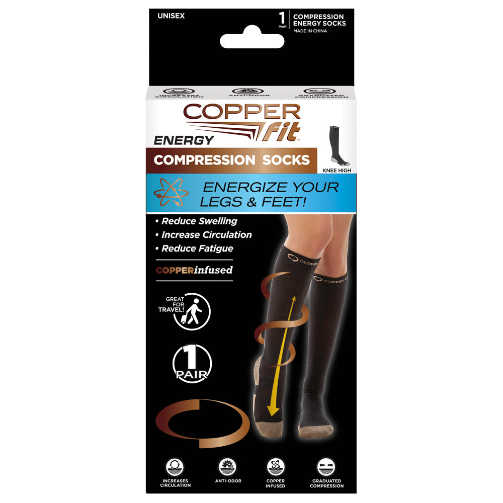 Copper Fit Compression Socks for Women & Men - Medical Grade Support for Circulation, Running, Travel & Recovery - Best for Athletes, Nurses & Long Flights