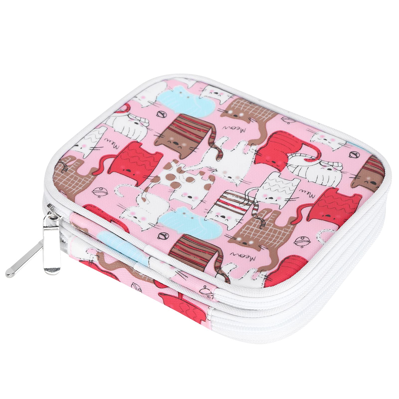 Crochet Hook Case with Double Layer Zipper & Mesh Pockets - Storage Organizer Bag for Crochet Needles, Knitting Accessories & Hooks Holder | Lightweight & Durable | Perfect for Travel, Crafting & Yarn Projects