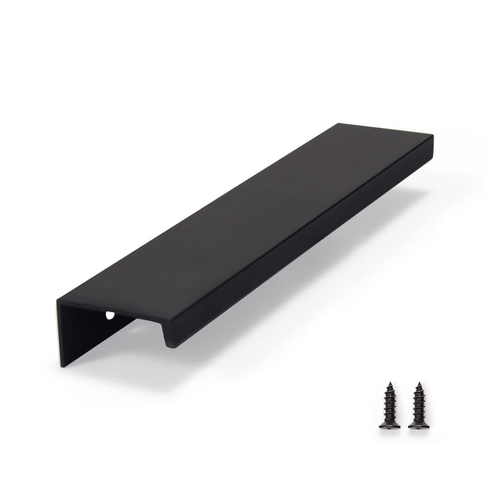 YONFIAFIT 5-Pack 6 Inch Black Aluminum Hidden Furniture Handles - Concealed Drawer Pulls for Wardrobe, Cabinet & Closet Doors (Model 3699S) - Perfect for Modern Home & Office Furniture Installation