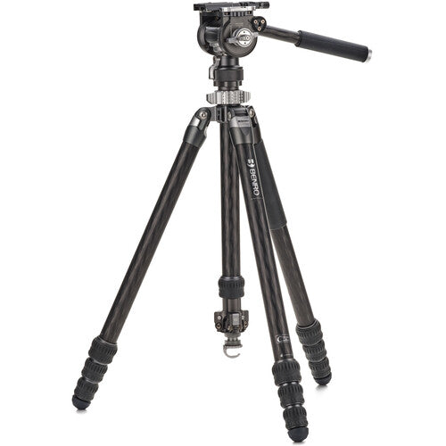 Benro Kingpod CF 2 Series 4-Section Carbon Fiber Tripod with FS36PRO Hybrid Head - Professional Photography & Videography Support for Outdoor Shooting