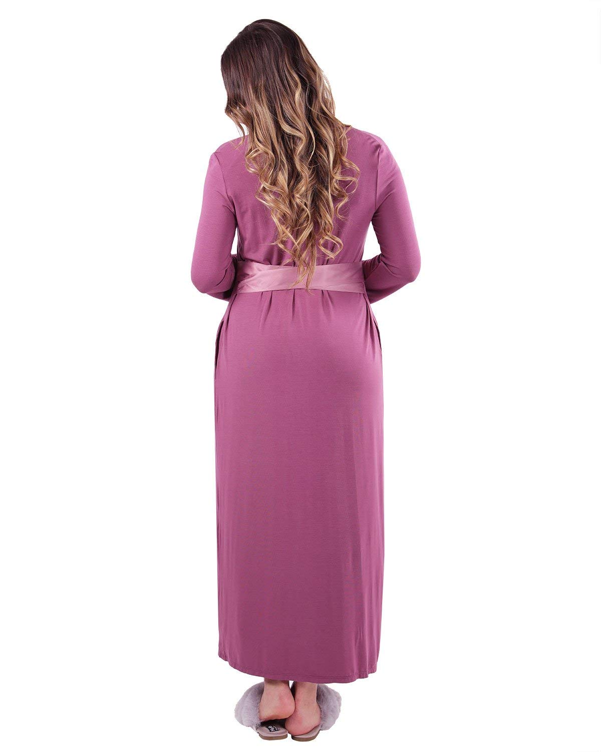 Enchanted Romance Floral Embroidered Women's Long Robe - Elegant Loungewear for Home, Bridal Shower & Special Occasions