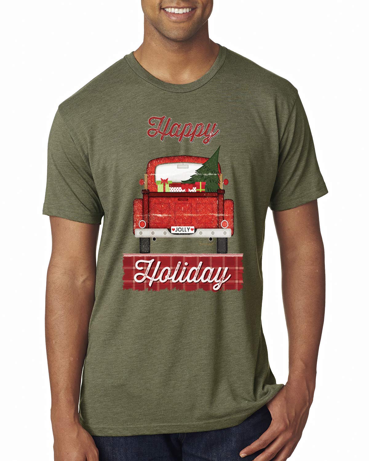 Jolly Red Christmas Pick Up Premium Tri-Blend T-Shirt for Men - Holiday Party & Family Gathering Outfit