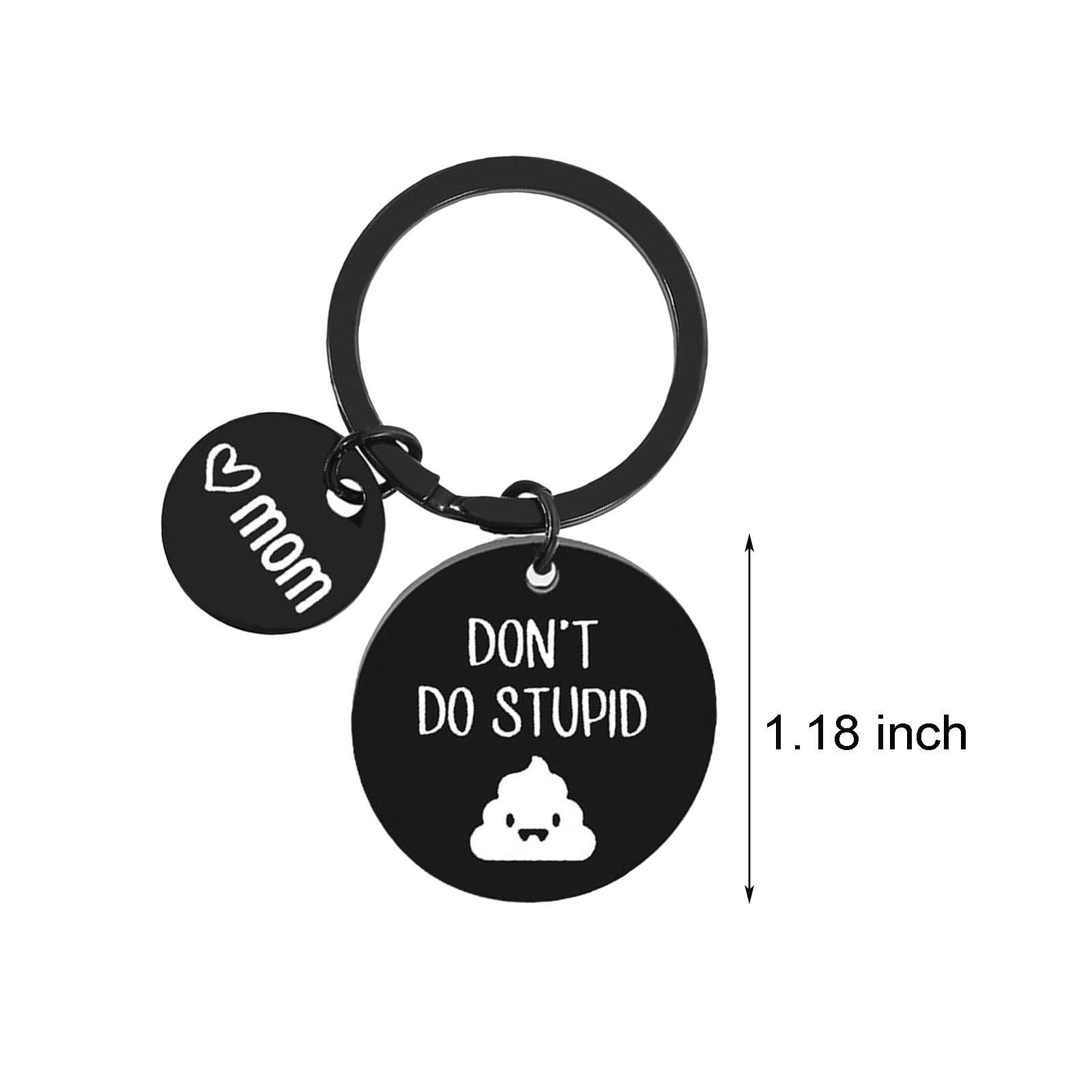 Funny Keychain for Mom & Dad - 'Don't Do Stupid' Novelty Gift for Birthday, Christmas, Valentine's Day & Graduation | Perfect for Son, Daughter & Loved Ones | Great for Key Rings, Backpacks & Everyday Carry