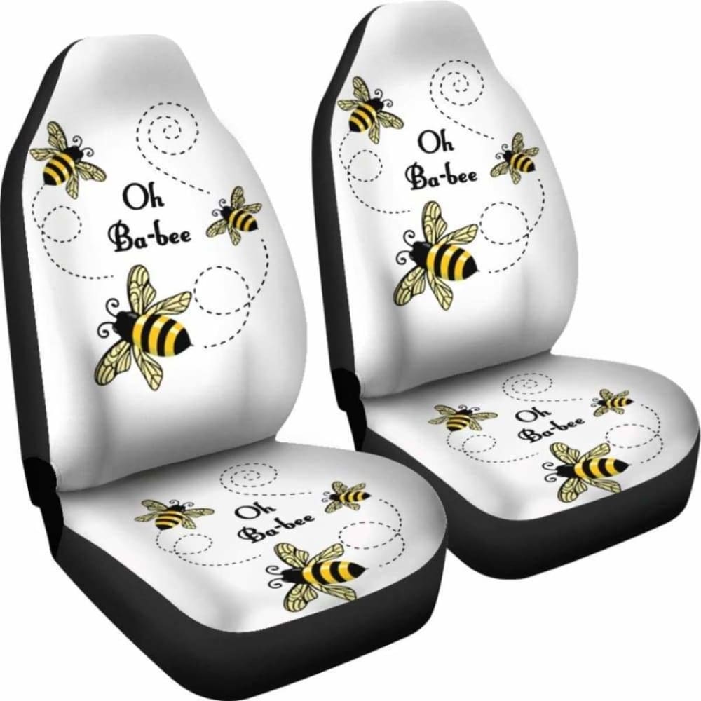 Premium Bee Print Car Seat Covers - Universal Fit for Cars, Trucks & SUVs - Soft & Durable Seat Protectors for Comfort & Style - Perfect for Road Trips, Daily Commutes & Family Travel
