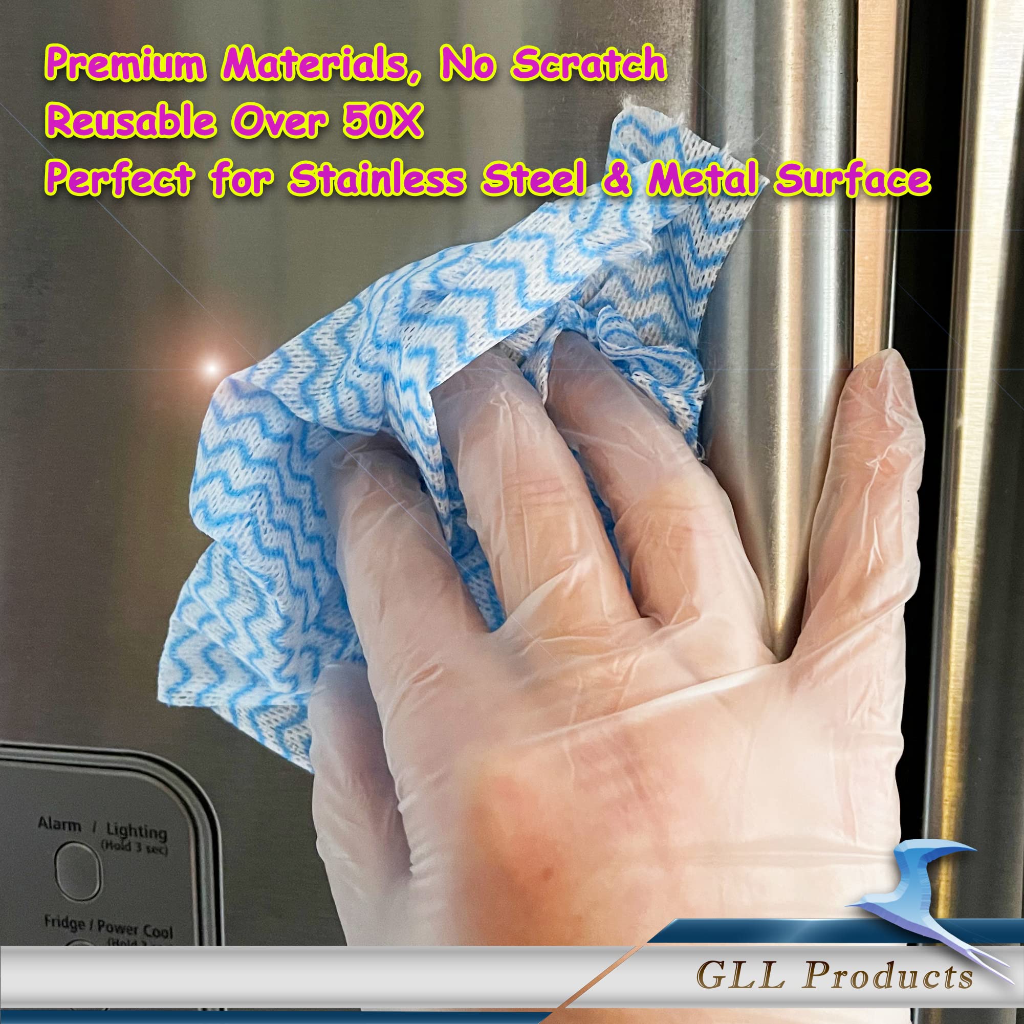 GLL Disposable Cleaning Cloths Roll - 2400 Sheets (48 Rolls) | Multi-Purpose Wipes for Kitchen, Bathroom, Car & Furniture Cleaning | Ideal for Spills, Dusting & Quick Cleanups