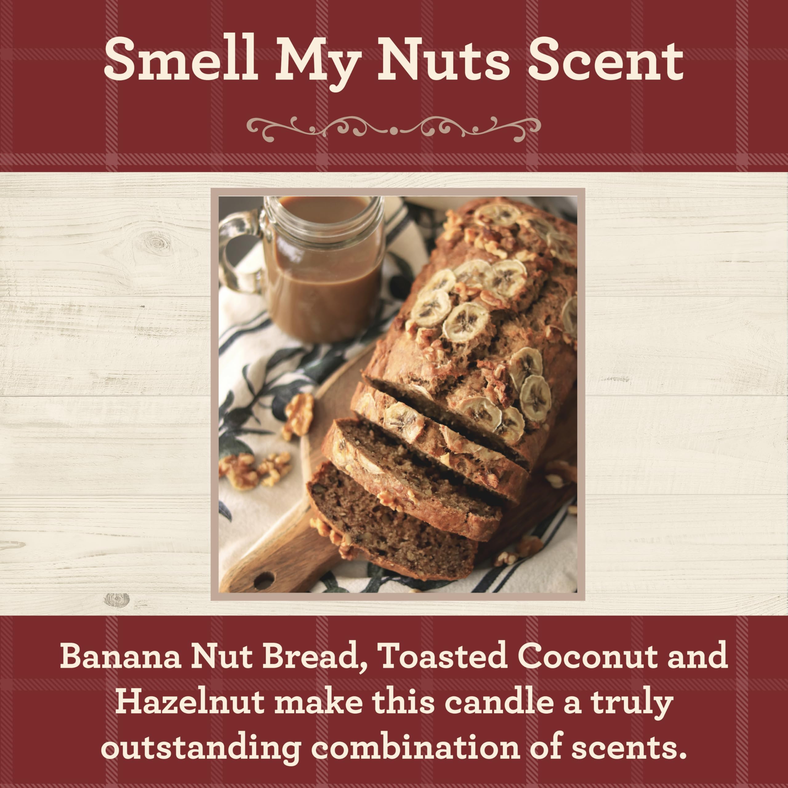 Smell My Nuts Scented 13oz Mason Jar Candles 3-Pack - Banana Nut Bread, Toasted Coconut & Hazelnut Fragrances | Handmade Soy Wax Candles for Home, Office & Gift Giving | Long-Lasting Aromatherapy Relaxation