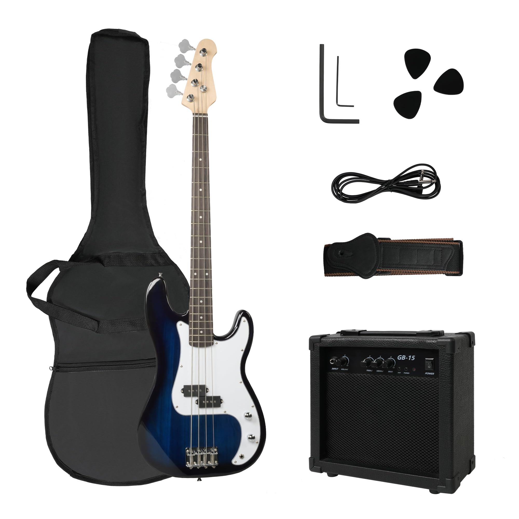 LONABR 4-String Electric Bass Guitar Full Size 46