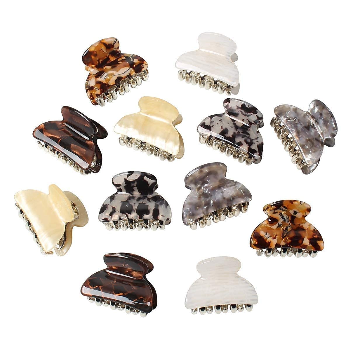 Stylish Acrylic Hair Claw Clips for Women & Girls - 10-Pack Fashion Hair Barrettes | Perfect for School, Work, Parties & Everyday Hairstyles