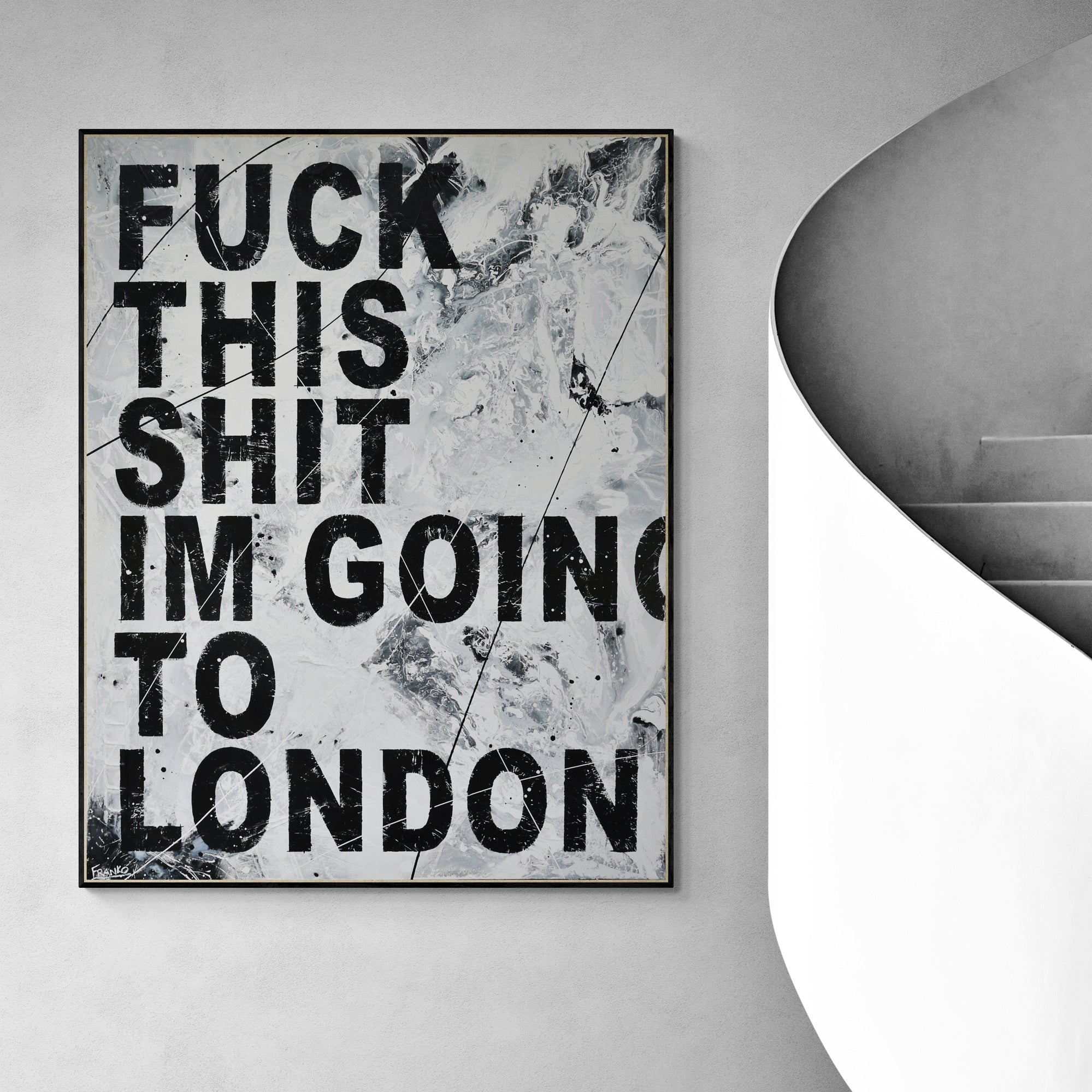 London Calls 140cm x 180cm Textured Urban Pop Art Canvas Wall Painting - Perfect for Modern Living Room, Bedroom & Office Decor