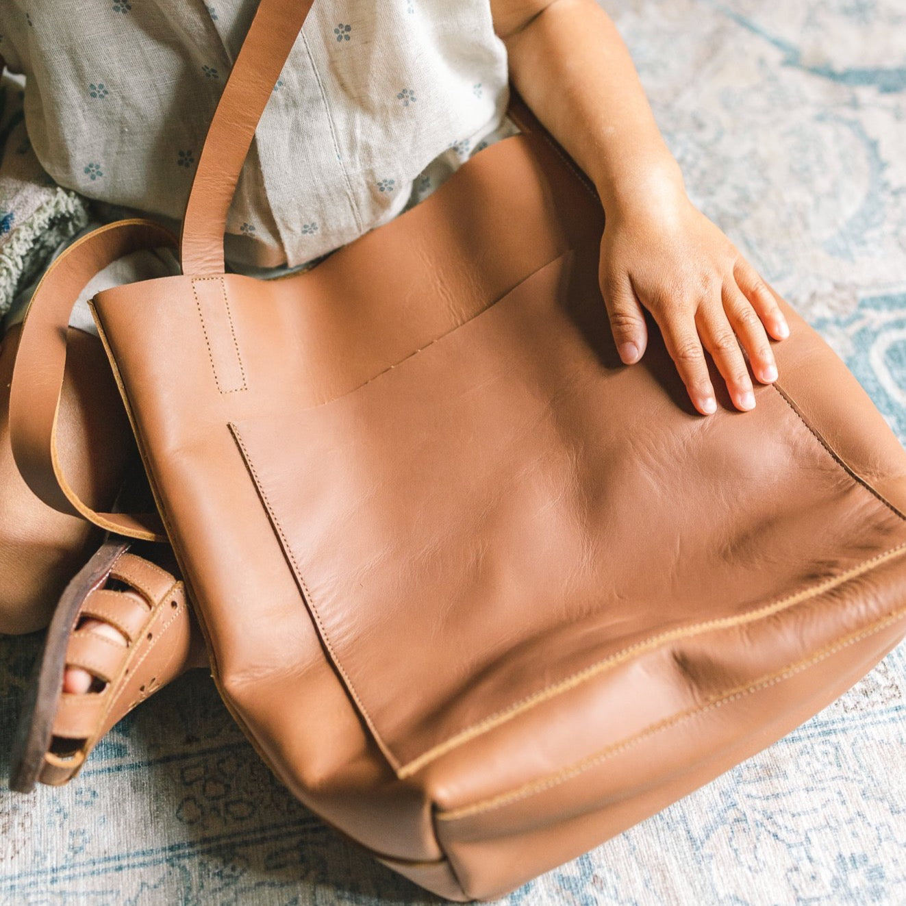 Mini Classic Leather Tote Bag for Women - Genuine Brown Leather Handbag - Perfect for Work, Travel & Everyday Use