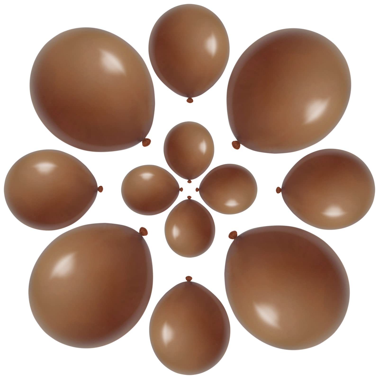 Dark Brown Balloons - 5 Inch, 10 Inch, 18 Inch Mocha Coffee Balloons (87 Pcs) - Boho Party Decor, Woodland Baby Shower, Gender Neutral Decorations - Perfect for Rustic Weddings, Fall Parties & Baby Showers
